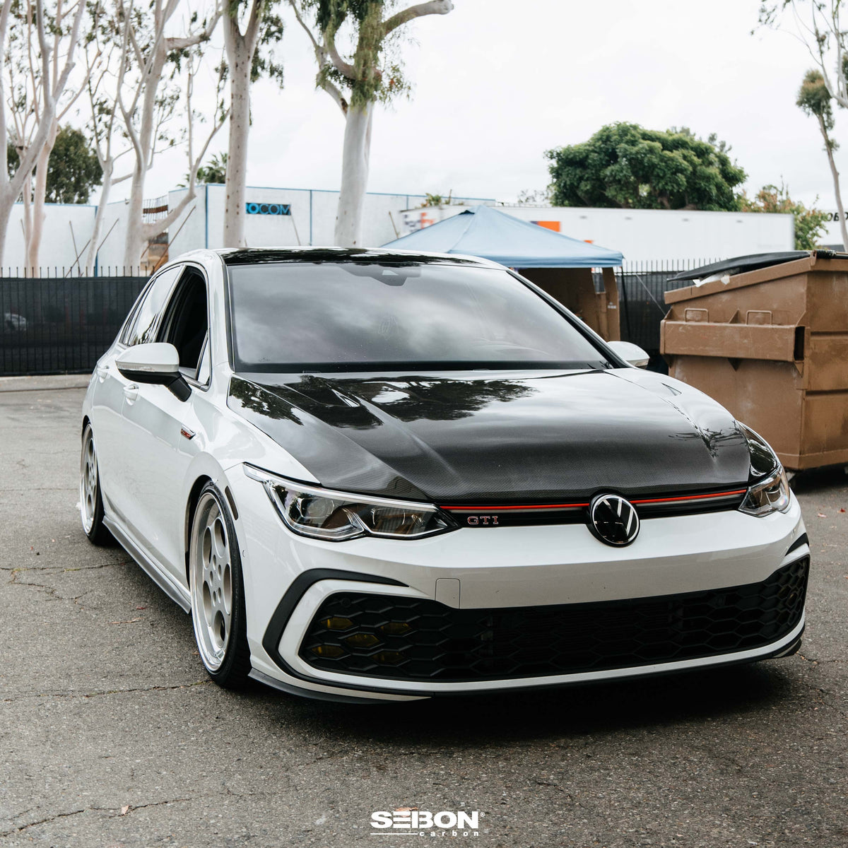Seibon 22-23 Volkswagen Golf GTI/R  TM-Style Carbon Fiber Hood - HD22VWG8-TM