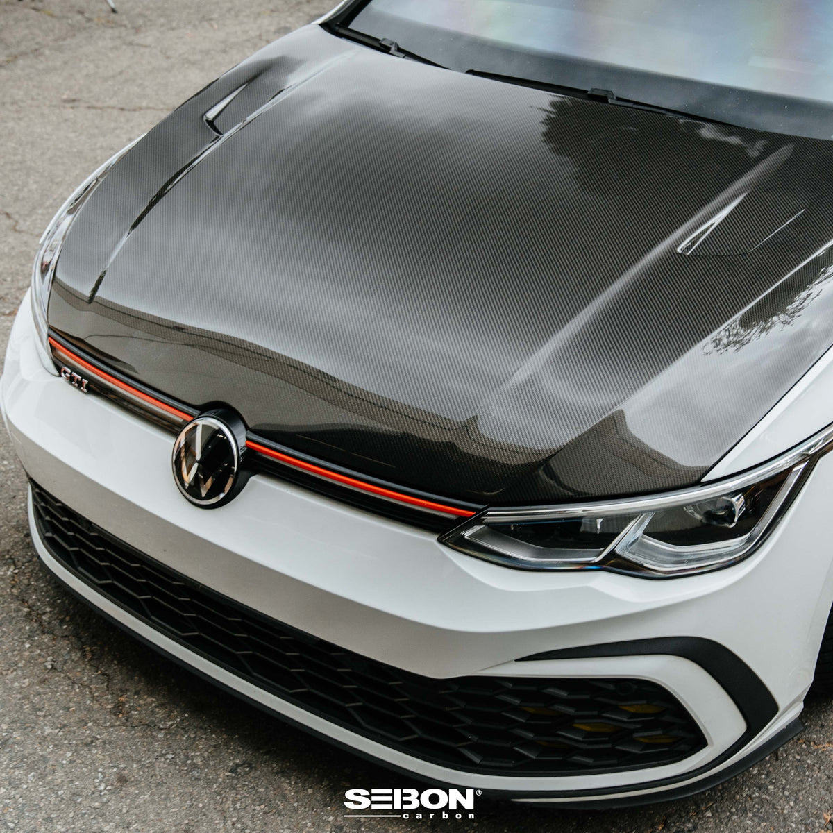Seibon 22-23 Volkswagen Golf GTI/R  TM-Style Carbon Fiber Hood - HD22VWG8-TM