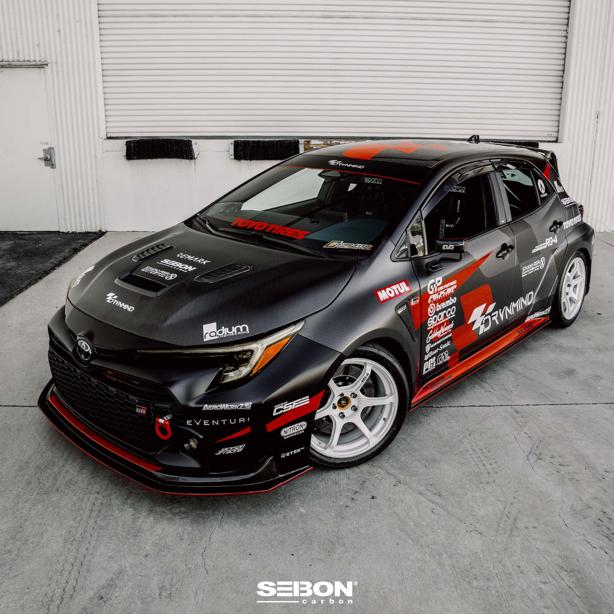 Seibon 2023 Toyota GR Corolla VS-Style Double-Sided Carbon Hood  - Gloss Finish - HD23TYGRCOR-VS-DS