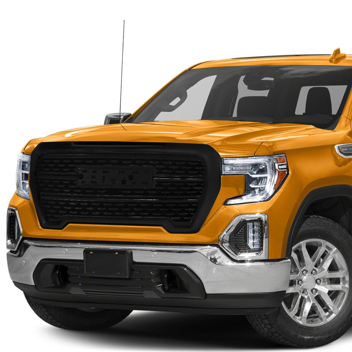 Spec-D Tuning - 2019-2020 GMC Sierra 1500 Matte Black ABS Denali Style Mesh Grille - HG-GMC1915BB-GL