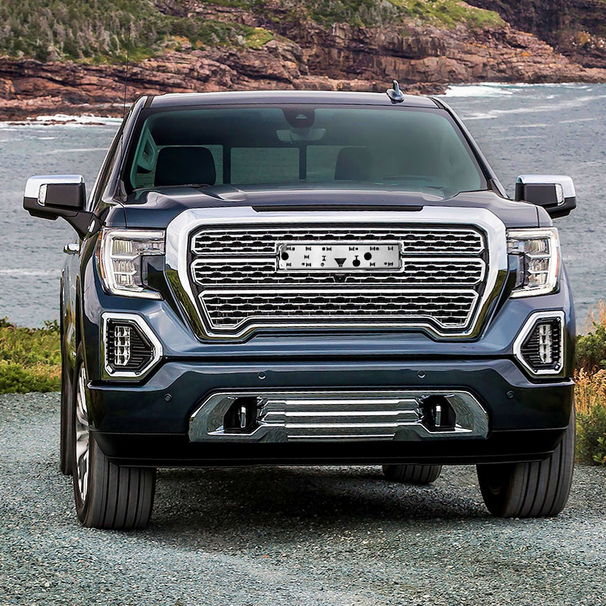 Spec-D Tuning - 2019-2021 GMC Sierra 1500 Chrome Denali Mesh Grille - HG-GMC1915C-JB