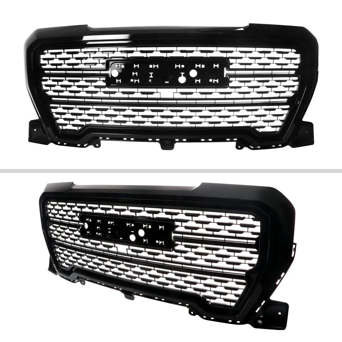Spec-D Tuning - 2019-2021 GMC Sierra 1500 Matte Black Denali Mesh Grille - HG-GMC1915JM-JB