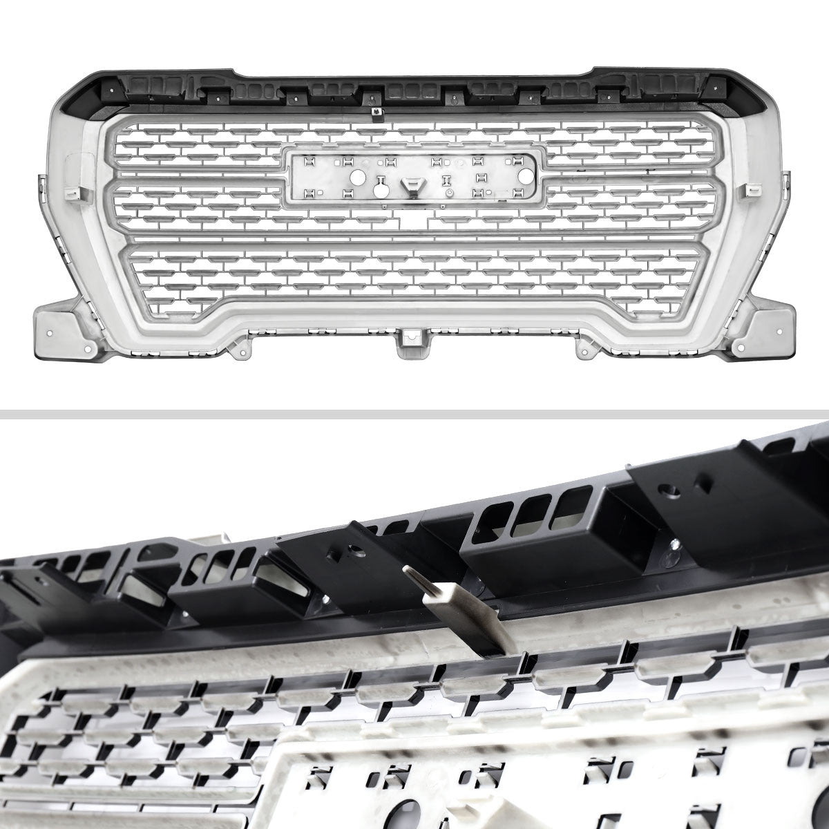 Spec-D Tuning - 2019-2021 GMC Sierra 1500 Matte Black Denali Mesh Grille - HG-GMC1915JM-JB