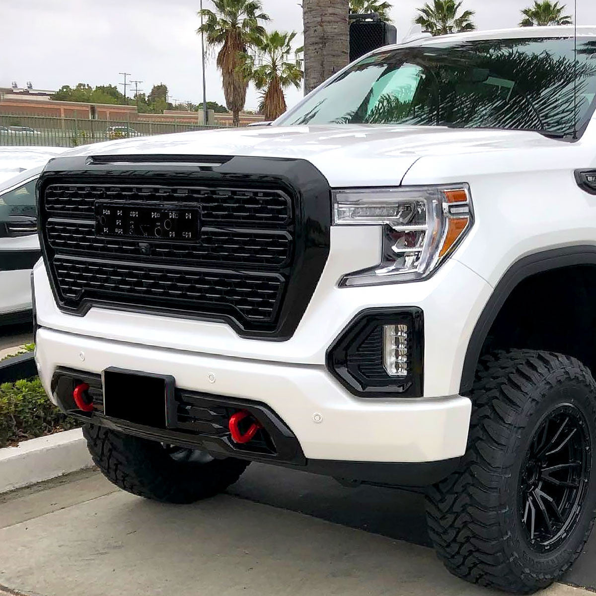 Spec-D Tuning - 2019-2021 GMC Sierra 1500 Matte Black Denali Mesh Grille - HG-GMC1915JM-JB