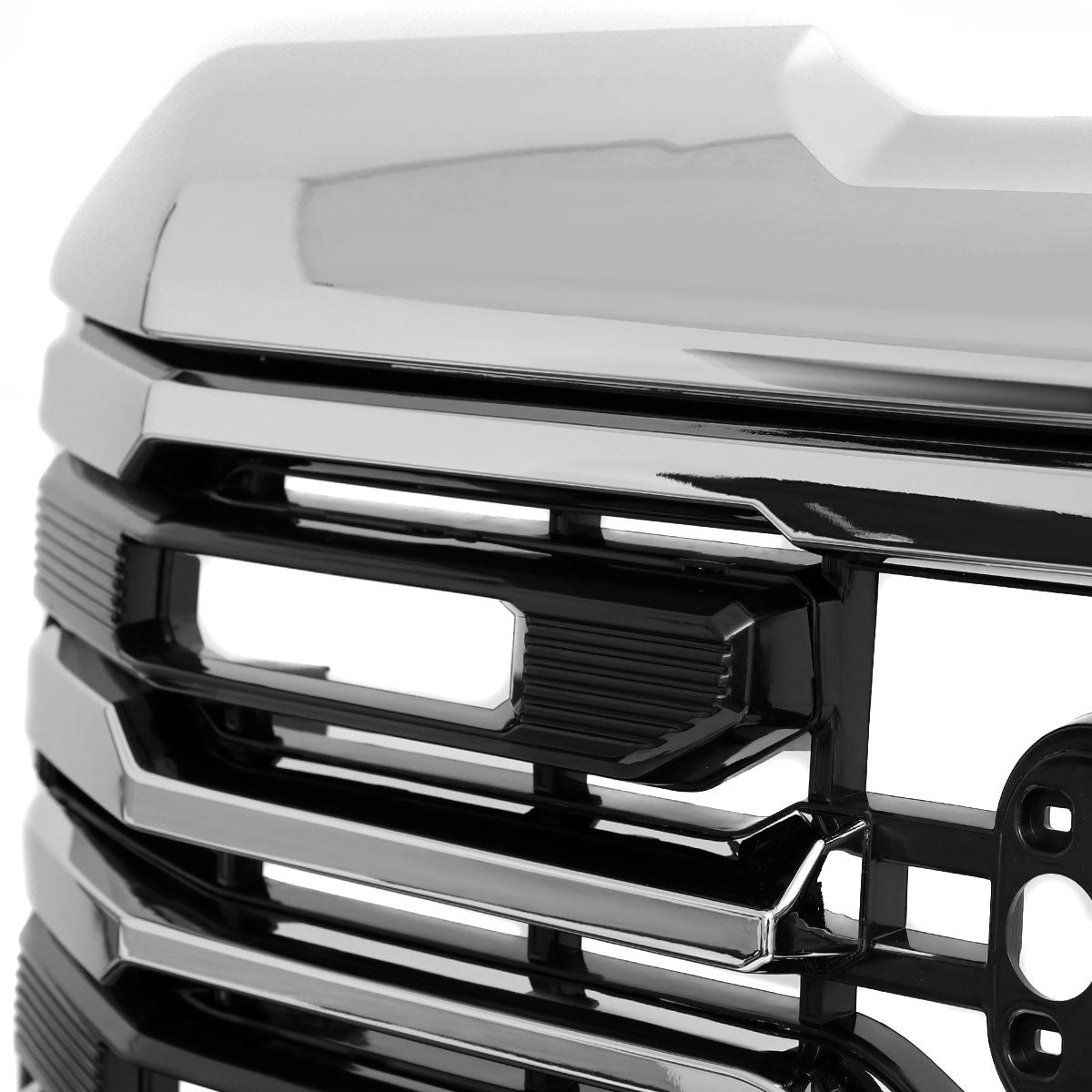 Spec-D Tuning - 2022-2025 GMC Sierra 1500 Chrome AT4 Style Mesh Front Upper Hood Grille - HG-GMC2215AT4C-JB