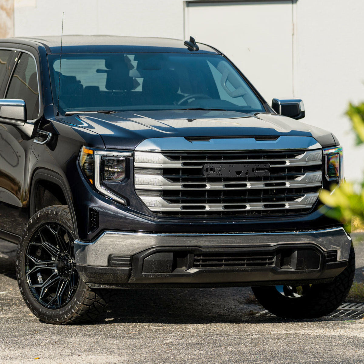 Spec-D Tuning - 2022-2025 GMC Sierra 1500 Chrome SLE Style Mesh Front Upper Hood Grille - HG-GMC2215C-JB