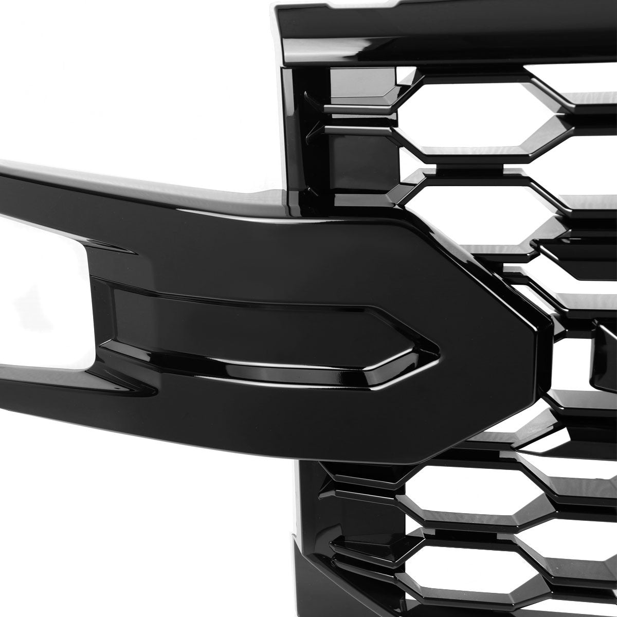 Spec-D Tuning - 2019-2022 Chevrolet Silverado 1500 LT Glossy Black Honeycomb Hood Grille - HG-SIV1915LTGB-GL