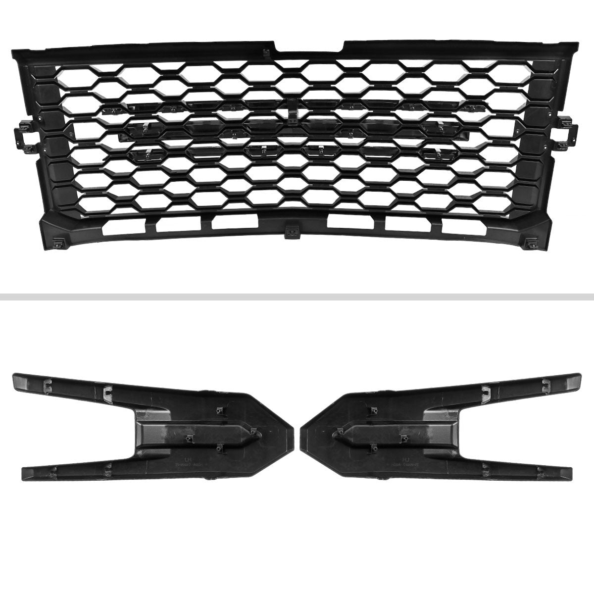 Spec-D Tuning - 2019-2022 Chevrolet Silverado 1500 LT Glossy Black Honeycomb Hood Grille - HG-SIV1915LTGB-GL