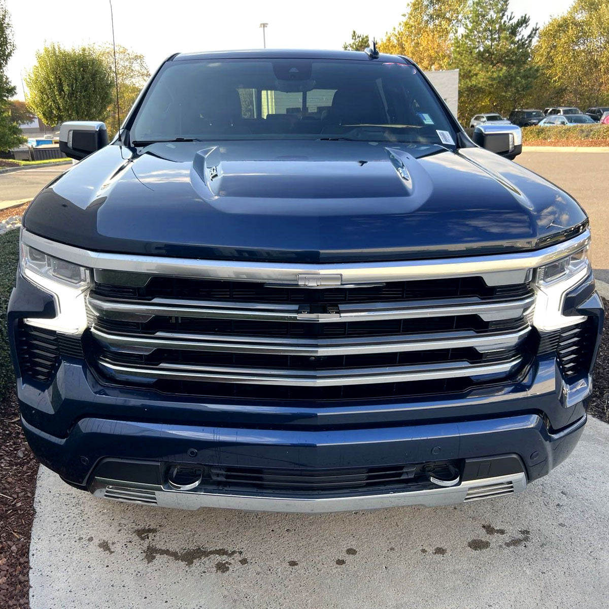 Spec-D Tuning - 2022-2026 Chevrolet Silverado 1500 High Country Chrome Mesh Front Upper Hood Grille - HG-SIV2215HCC-JB