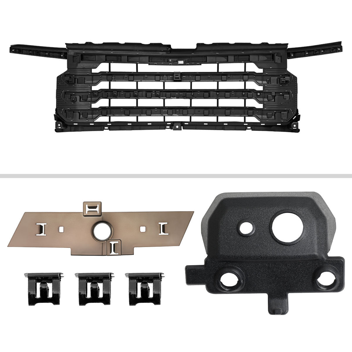 Spec-D Tuning - 2022-2026 Chevrolet Silverado 1500 High Country Chrome Mesh Front Upper Hood Grille - HG-SIV2215HCC-JB