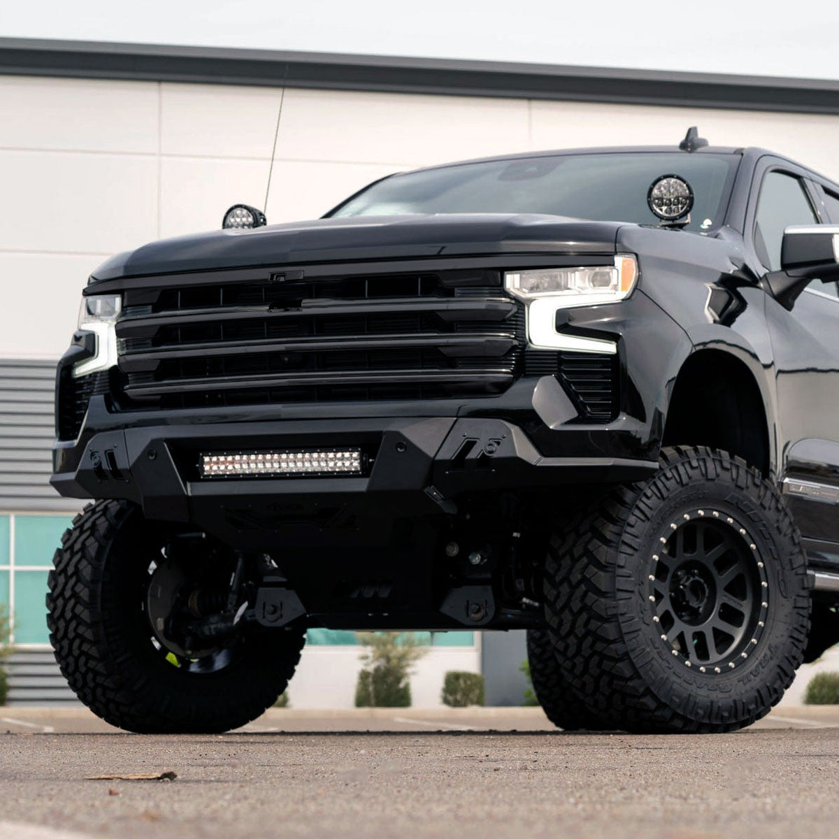 Spec-D Tuning - 2022-2026 Chevrolet Silverado 1500 High Country Black Mesh Front Upper Hood Grille - HG-SIV2215HCJM-JB