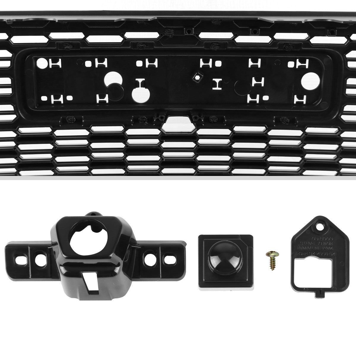Spec-D Tuning - 2021-2023 GMC Yukon/Yukon XL Denali Style Front Glossy Black Mesh Grille - HG-YUK21GB-GL