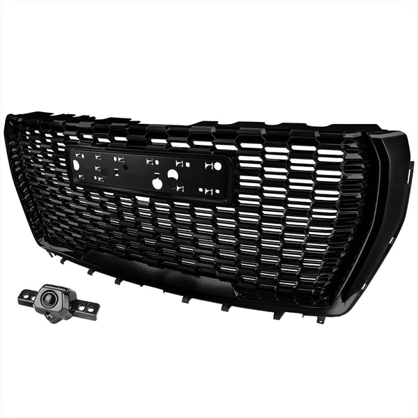 Spec-D Tuning - 2021-2023 GMC Yukon/Yukon XL Denali Style Front Glossy Black Mesh Grille - HG-YUK21GB-GL