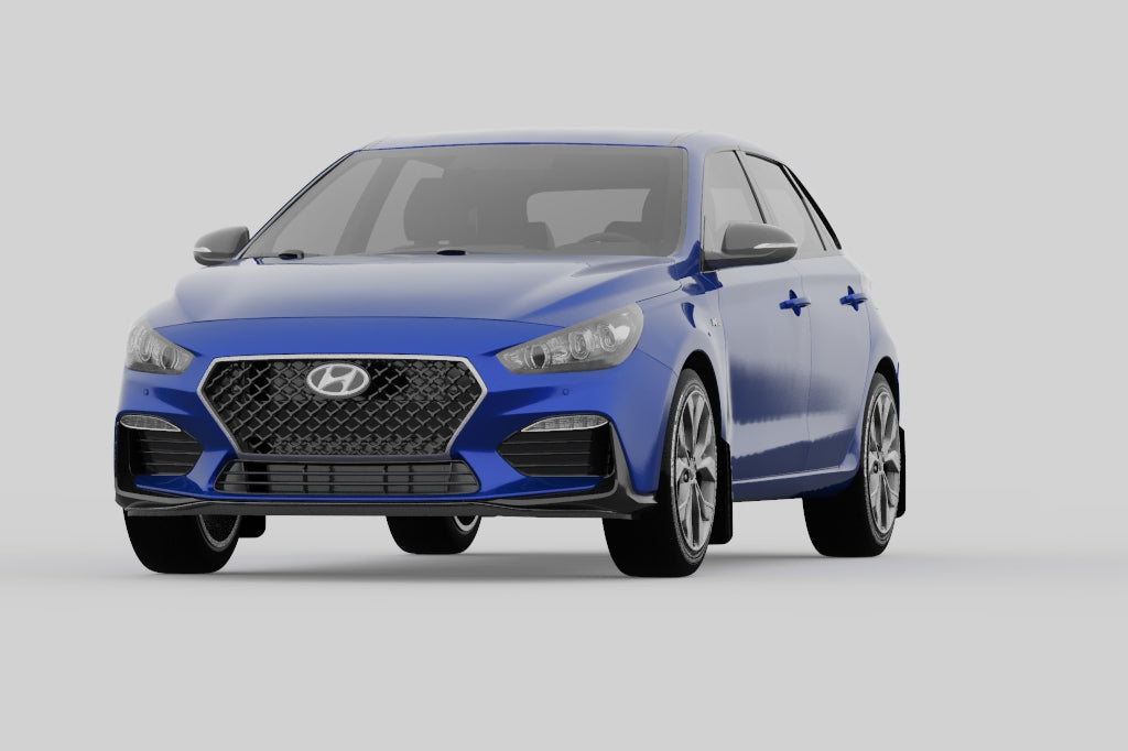 Rally Armor 19-21 Hyundai Elantra GT N Line/i30 White UR Mud Flap w/Black Logo - MF59-UR-WH/BLK