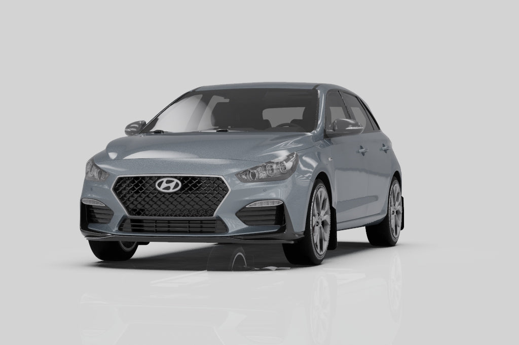 Rally Armor 19-21 Hyundai Elantra GT N Line/i30 White UR Mud Flap w/Black Logo - MF59-UR-WH/BLK