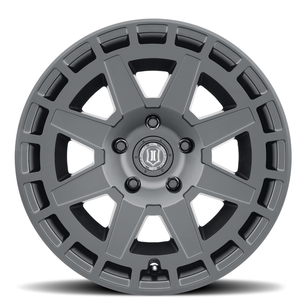 ICON Compass 17x8.5 6x5.5 0mm Offset 4.75in BS Satin Black Wheel - 3217858347SB