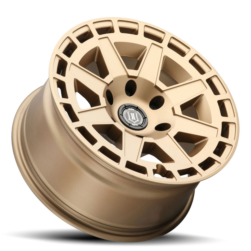 ICON Compass 17x8.5 5x5 -6mm Offset 4.5in BS Satin Brass Wheel - 3217857345BS