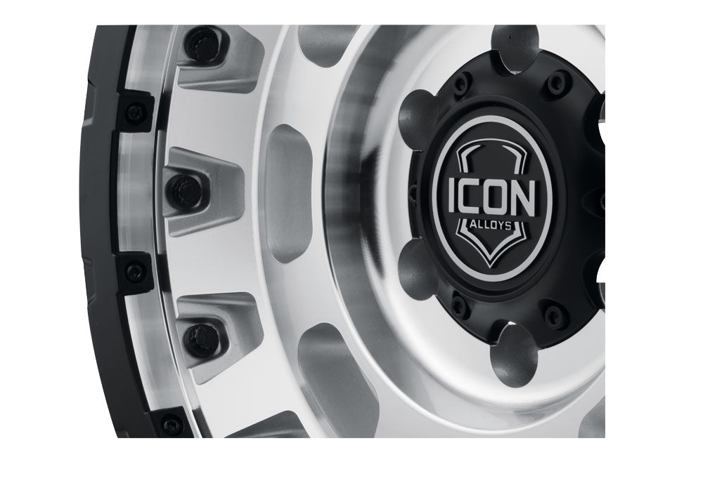 Icon Hammer Pro 17x8.5 / 6x5.5 / 0mm / 4.75in BS - Silver Machined - 21017858347SM