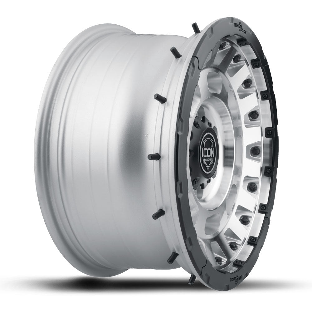 Icon Hammer Pro 17x8.5 / 6x5.5 / 0mm / 4.75in BS - Silver Machined - 21017858347SM