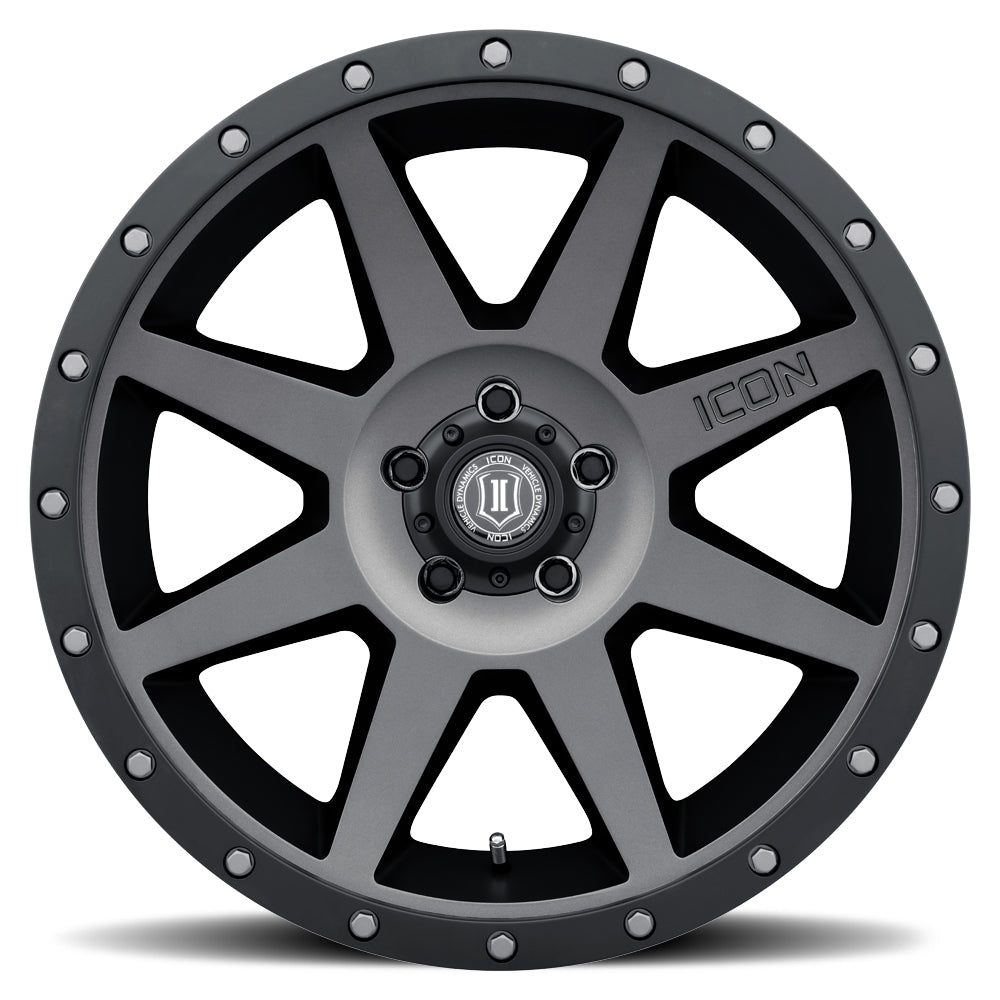 ICON Rebound 20x9 5x150 16mm Offset 5.625in BS Titanium Wheel - 1820905556TT