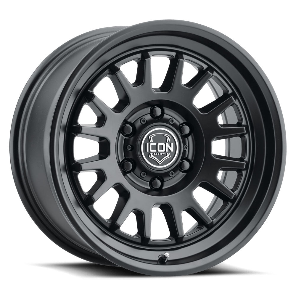 ICON Anza 17x8.5 6x120 0mm Offset 4.75in BS 67mm Hub Bore Satin Black Wheel - 8217859447SB