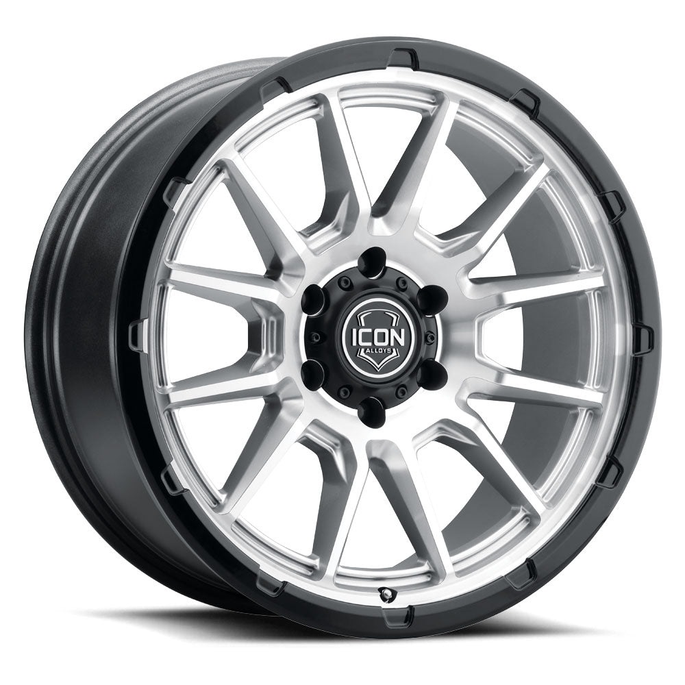 ICON Alloys Cajon 20x9 / 6x135 / 16mm / 5.625in BS Silver Machined Wheel w/ GB Lip - 8320906356SMGB