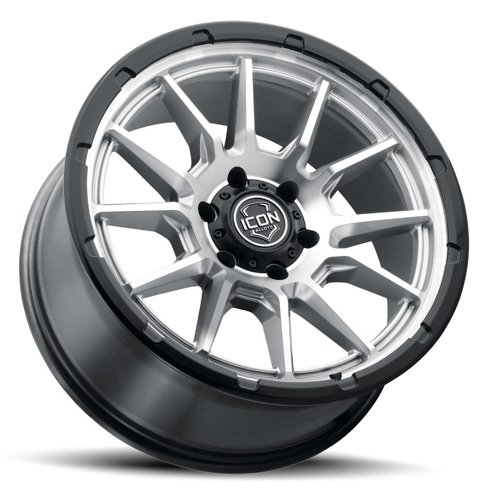 ICON Alloys Cajon 20x9 / 5x150 / 16mm / 5.625in BS Silver Machined Wheel w/ GB Lip - 8320905556SMGB