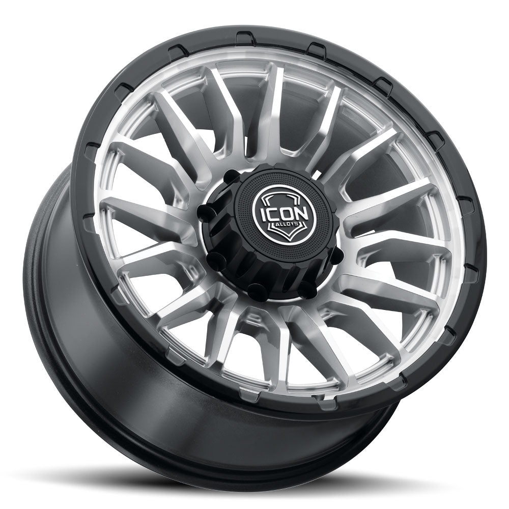 ICON Alloys Cajon 20x9 / 8x170 / 6mm / 5.25in BS Silver Machined Wheel w/ GB Lip - 8320908152SMGB