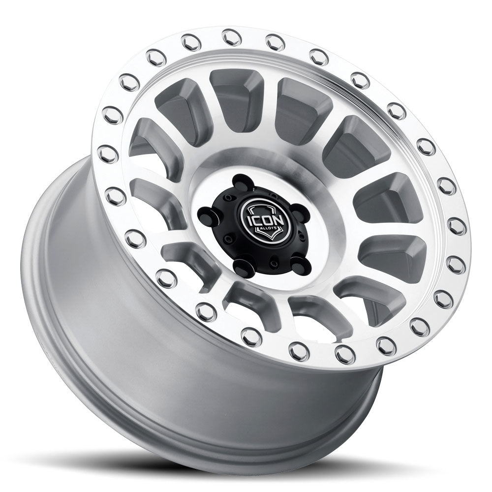 ICON Hulse 18x9 5x5 -12mm Offset 4.5in BS Silver Machined - 8018907345SM