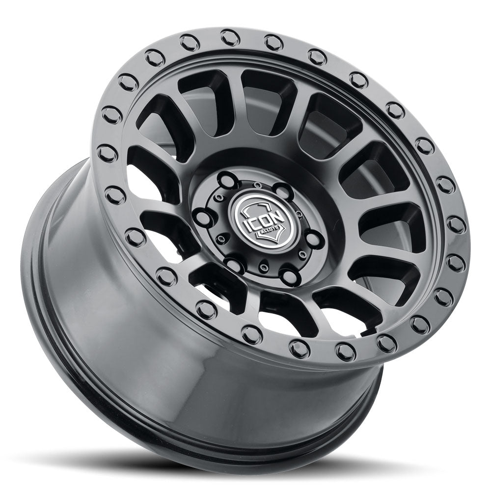 ICON Hulse 17 X 8.5 6 X 5.5 0mm Offset 4.75in BS Double Black - 8017858347DB