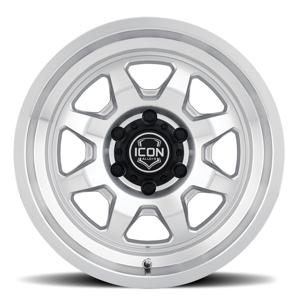 ICON Nuevo 17 X 8.5 5 X 4.5 0mm Offset 4.75in BS Silver Machined - 8117856547SM