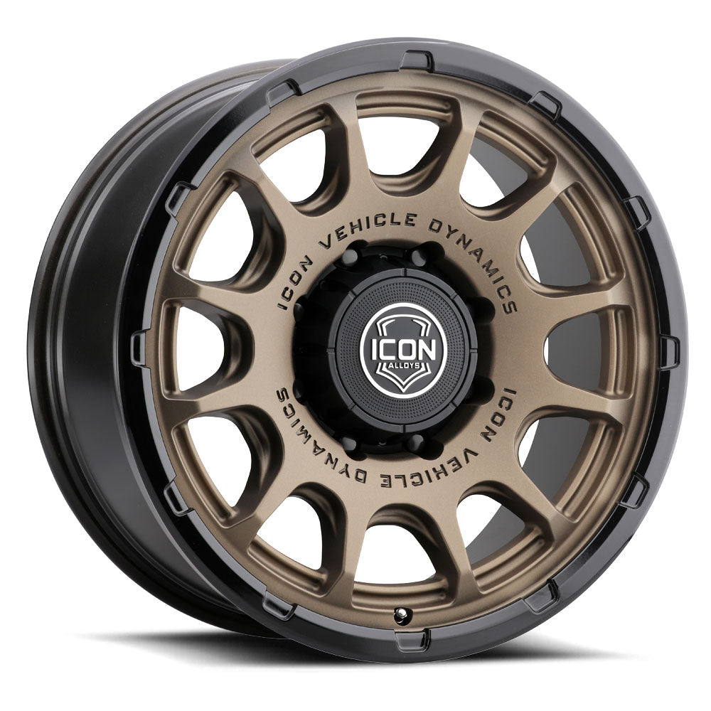 ICON Alloys Rancho 20x9 / 8x170 / 6mm / 5.25in BS Satin Bronze w/ Gloss Black Lip Wheel - 8420908152SBGB