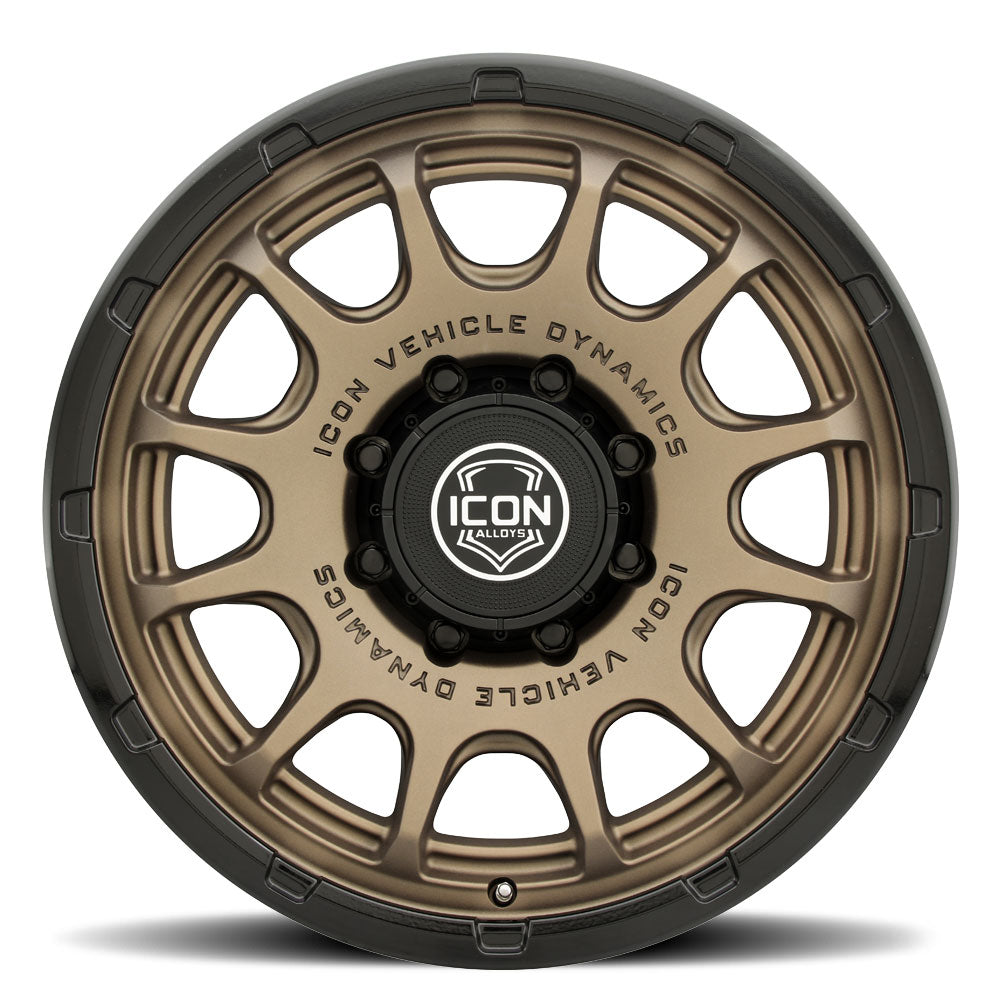 ICON Alloys Rancho 20x9 / 8x170 / 6mm / 5.25in BS Satin Bronze w/ Gloss Black Lip Wheel - 8420908152SBGB