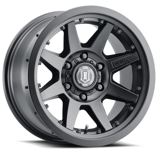 ICON Rebound Pro 17x8.5 6x5.5 0mm Offset 4.75in BS 106.1mm Bore Satin Black Wheel - 21817858347SB