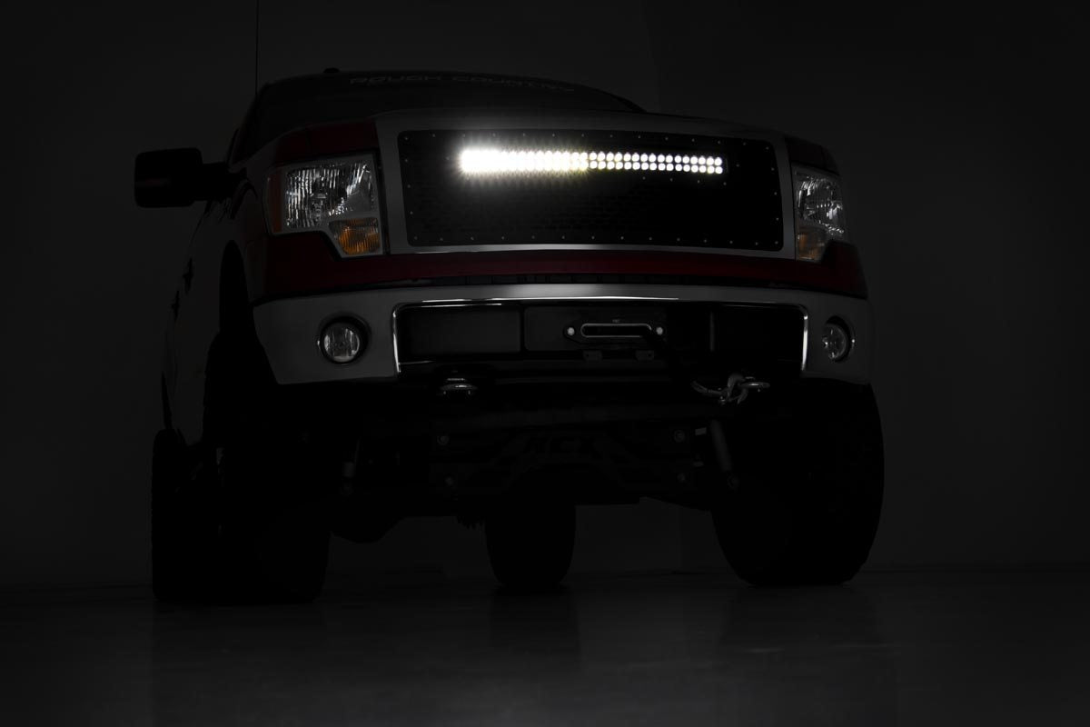 Mesh Grille | 30&quot; Dual Row LED | Black | Amber DRL | Ford F-150 (09-14)