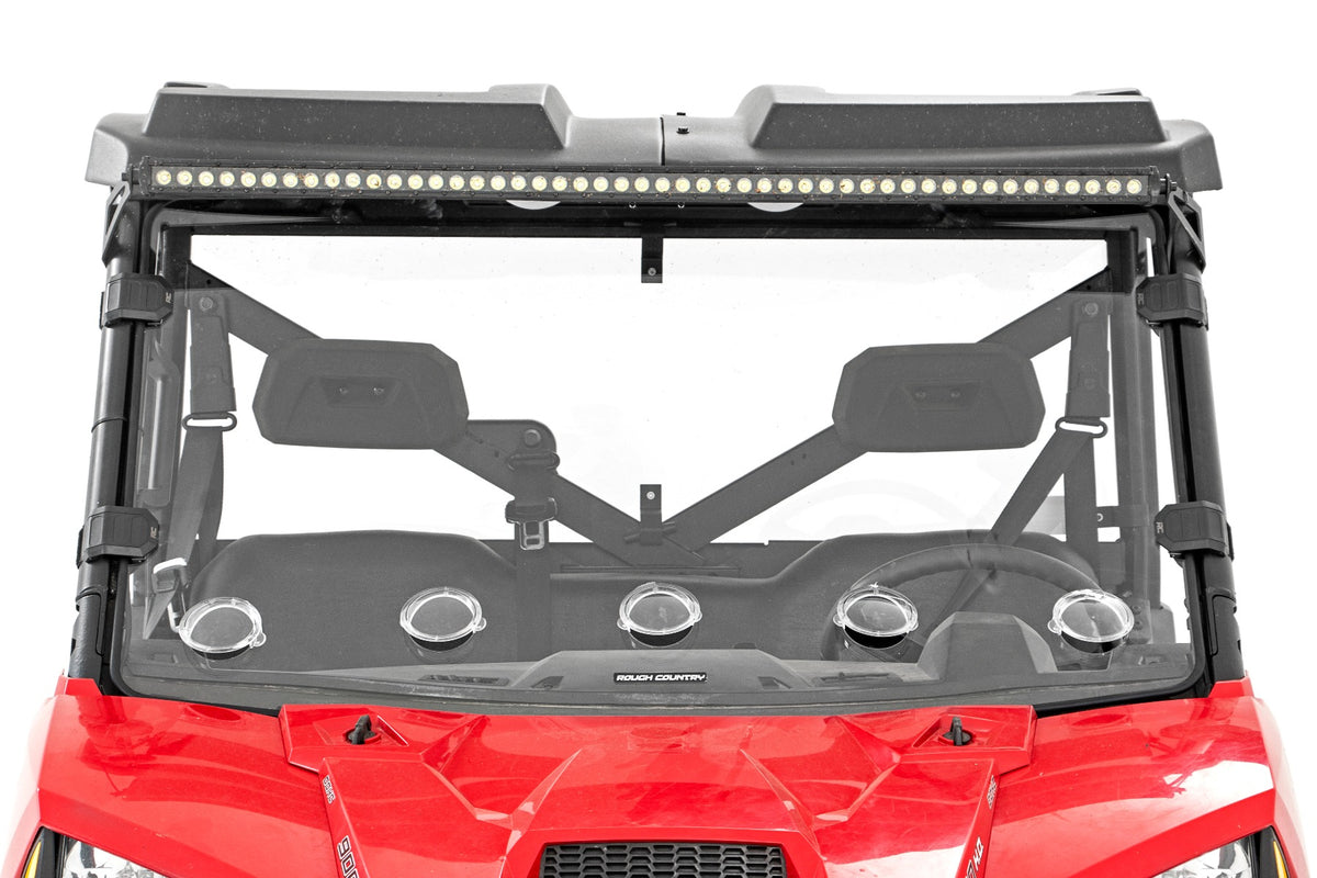 Rough Country - Vented Full Windshield - Scratch Resistant - Polaris Ranger 1000/Ranger XP 900/1000 - 98232010 for 2013-2017 