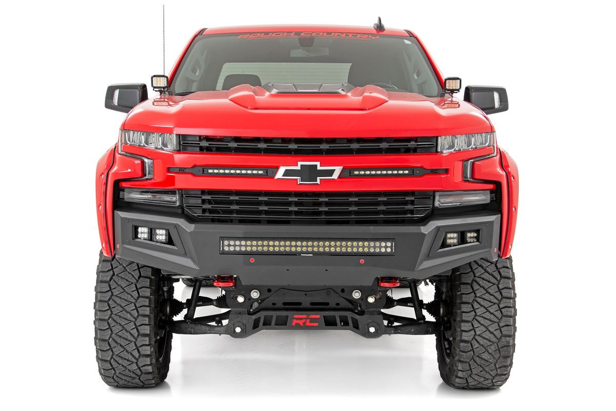 Rough Country - LED Light Kit - Ditch Mount - 2" Black Pair - Amber DRL - Chevy Silverado 1500 (19-24) - 70844 for 2019-2022 