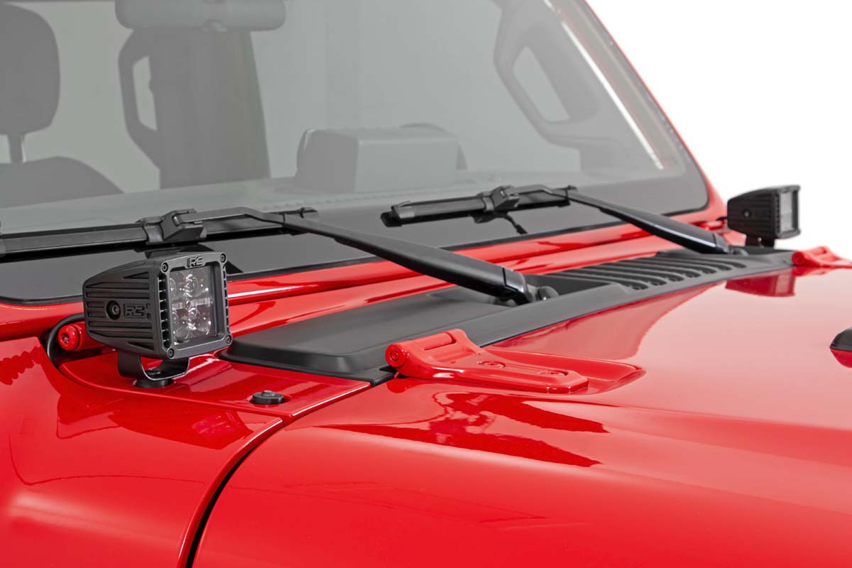 LED Light Kit | Cowl Mount | 2&quot; Black Pair | Amber DRL | Jeep Gladiator JT/Wrangler JL (18-24)