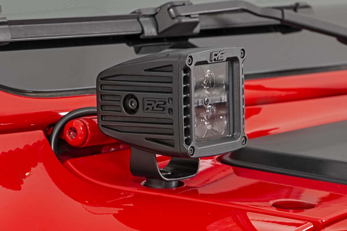 Rough Country - LED Light Kit - Cowl Mount - 2" Black Pair - White DRL - Jeep Gladiator JT/Wrangler JL (18-25) - 70061 for 20