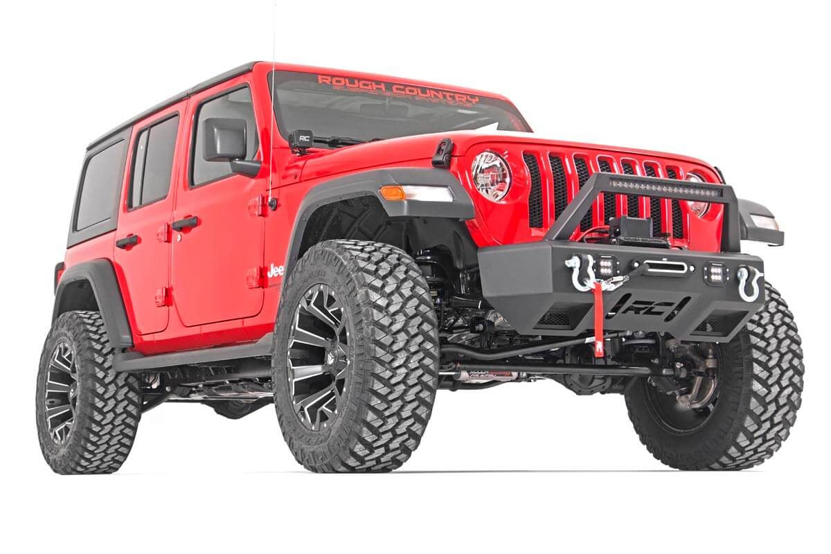 Rough Country - 3.5 Inch Lift Kit - Adj Lower - FR D/S - M1R - Jeep Wrangler Unlimited 4WD (18-23) - 65544 for 2018-2023 Jeep