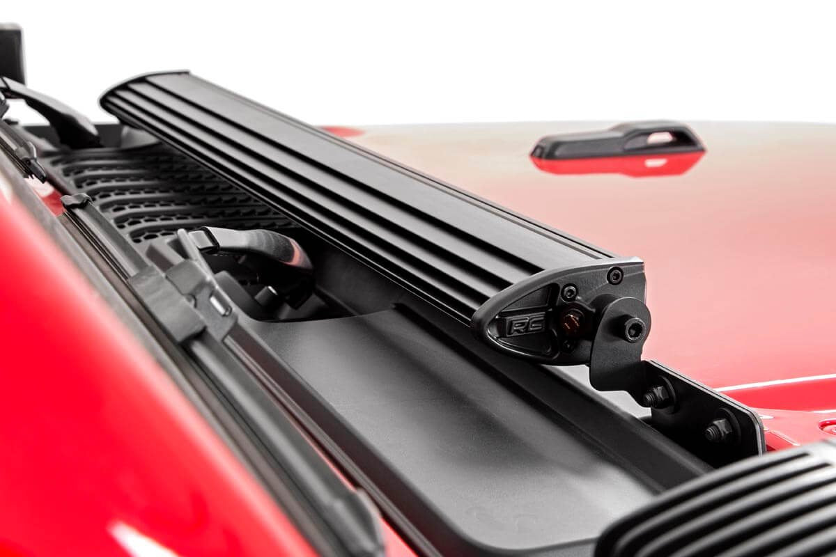 Rough Country - LED Light Kit - Hood Mount - 30" Black Single Row - Jeep Gladiator JT/Wrangler JL (18-25) - 70054 for 2018-20