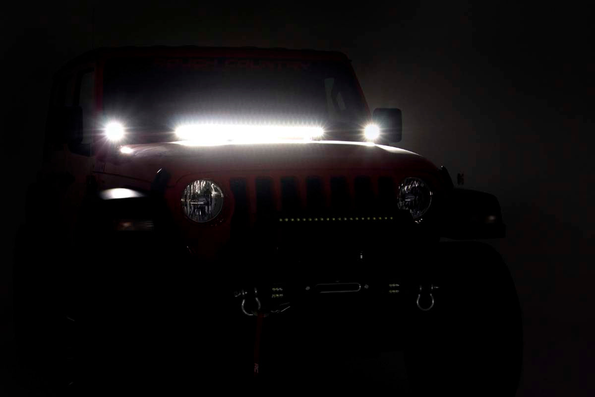 LED Light Kit | Cowl Mount | 2&quot; Black Pair | Amber DRL | Jeep Gladiator JT/Wrangler JL (18-24)