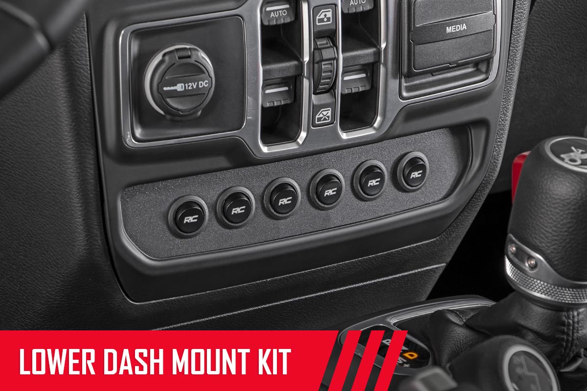 Rough Country - MLC-6 - Multiple Light Controller - Lower Dash - Jeep Wrangler JL/Wrangler Unlimited (18-25) - 70964 for 2018