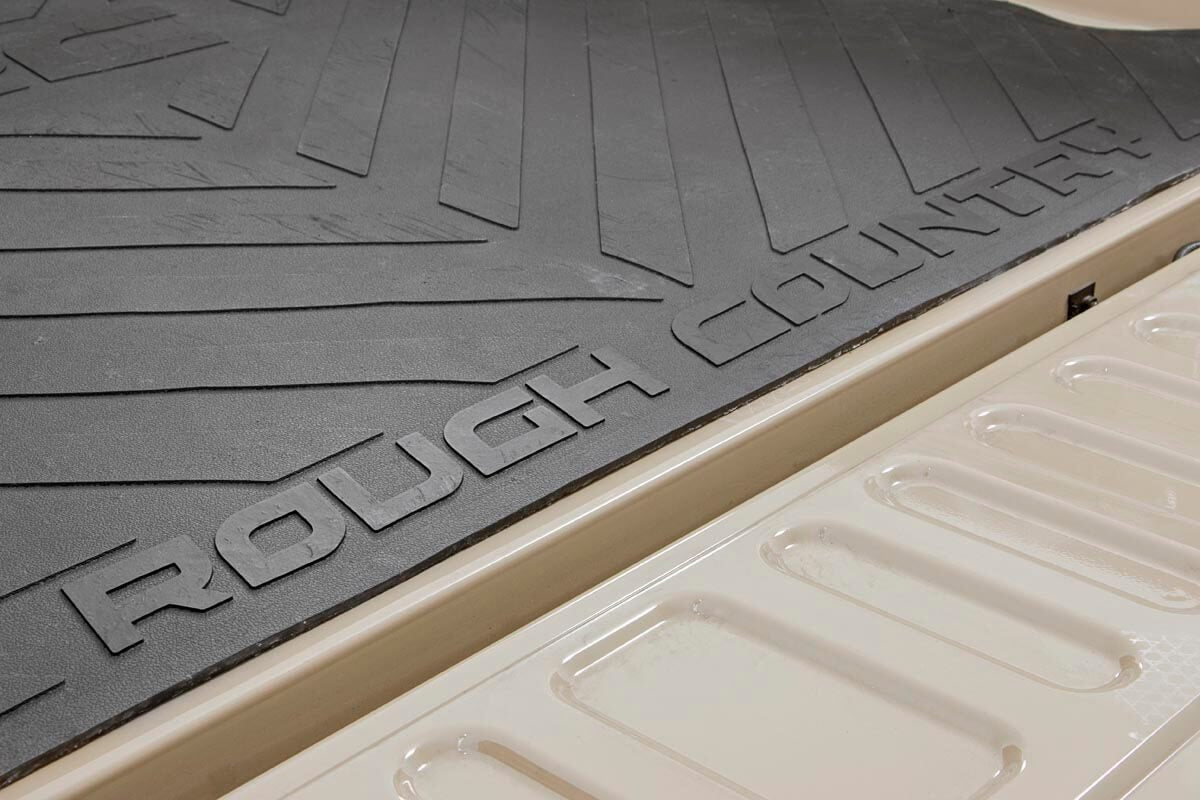 Rough Country - Bed Mat - 6'7" Bed - RC Logo - Chevy/GMC Sierra/Silverado 1500 (19-26) - RCM673 by Rough Country - angle view