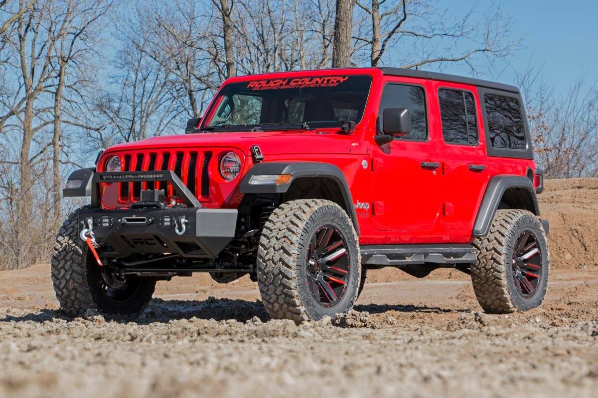 Rough Country - 3.5 Inch Lift Kit - Adj Lower - FR D/S - M1R - Jeep Wrangler Unlimited Rubicon (18-23) - 69144 for 2018-2023 