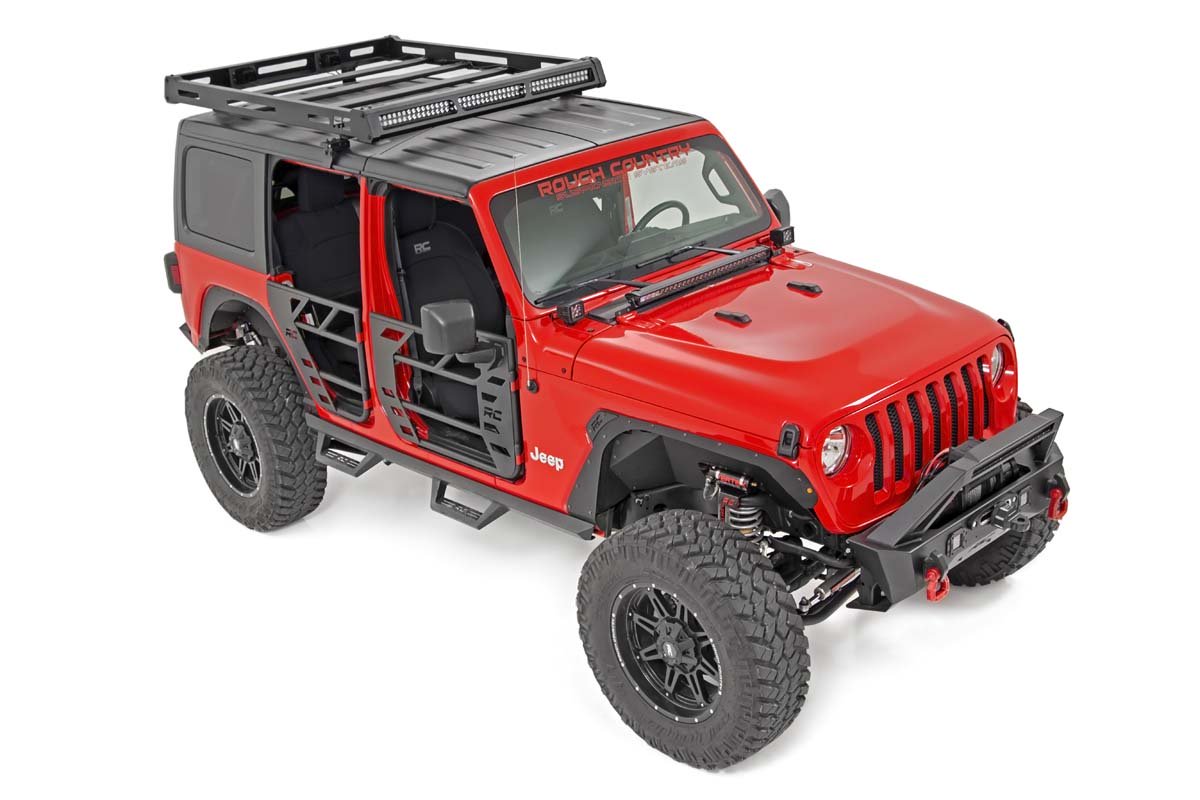 Rough Country - Roof Rack - Jeep Wrangler JL (21-25)/Wrangler Unlimited (18-25) 4WD - 10612 for 2018-2023 Jeep Wrangler - ang