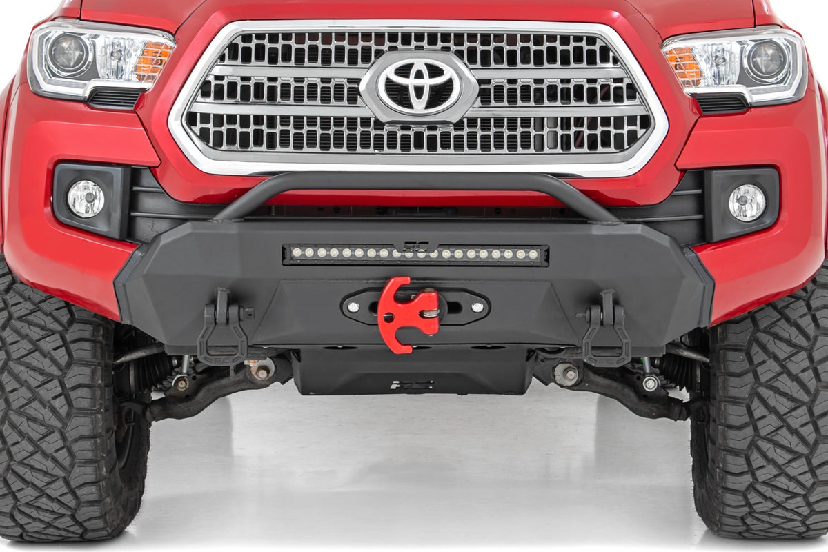 Rough Country - Front Bumper - Hybrid - 12000-Lb Pro Series Winch - Synthetic Rope - Toyota Tacoma (16-23) - 10715 for 2016-2