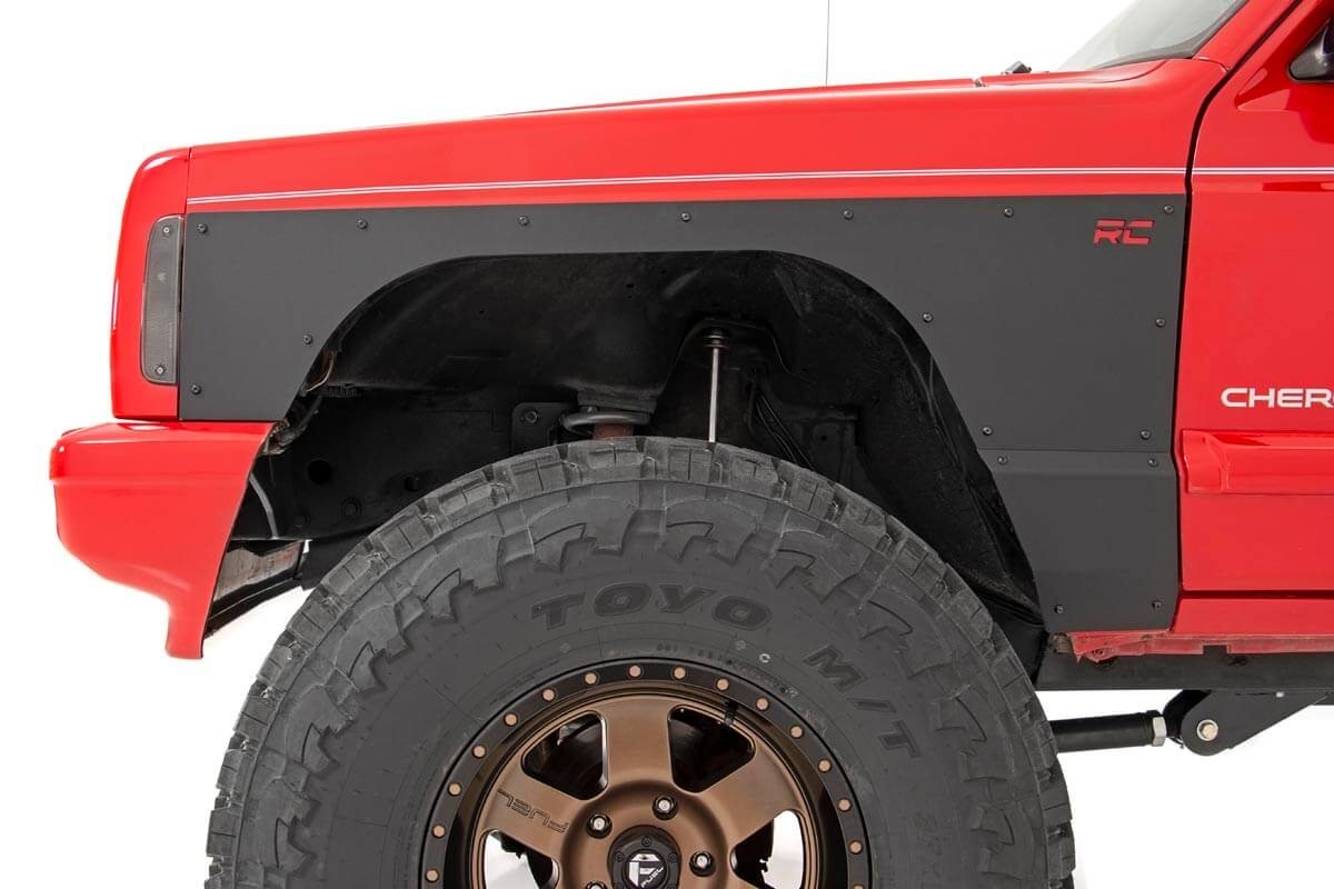 Rough Country - Fender & Quarter Panel Armor - Front - Combo - Jeep Cherokee XJ (97-01) - 10577_A for 1997-2001 Jeep Cherokee