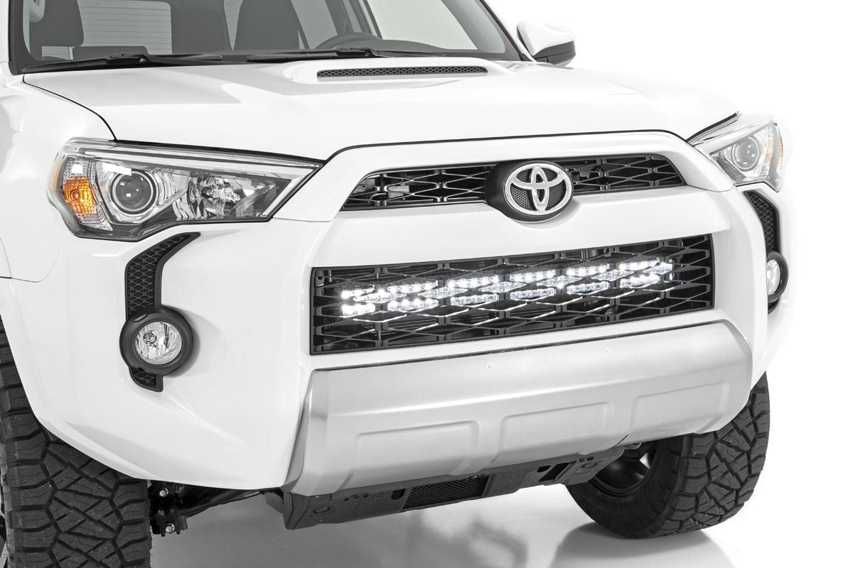 Rough Country - LED Light Kit - Bumper Mount - 30" Black Dual Row - White DRL - Toyota 4Runner (14-20) - 70787 by Rough Count