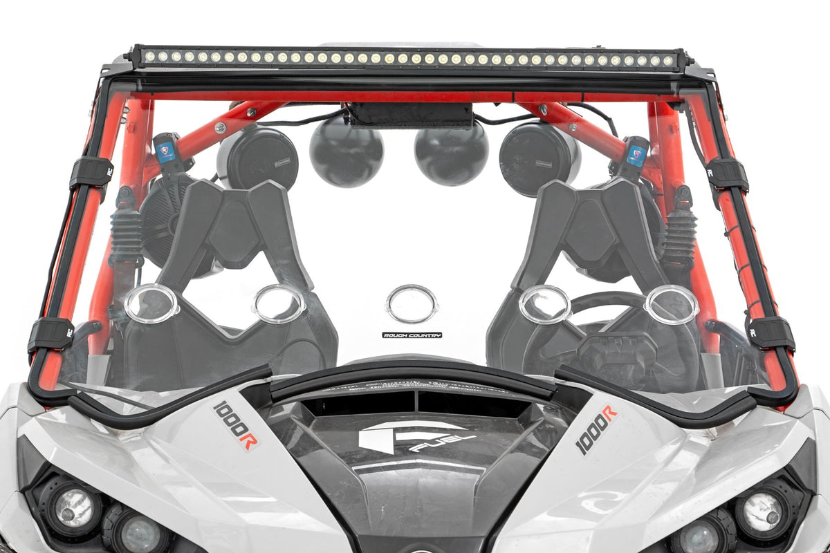 Rough Country - LED Light Kit - Front Mount - 40" Black Dual Row - White DRL - Can-Am Commander Max 1000 - 97038 for 2011-201